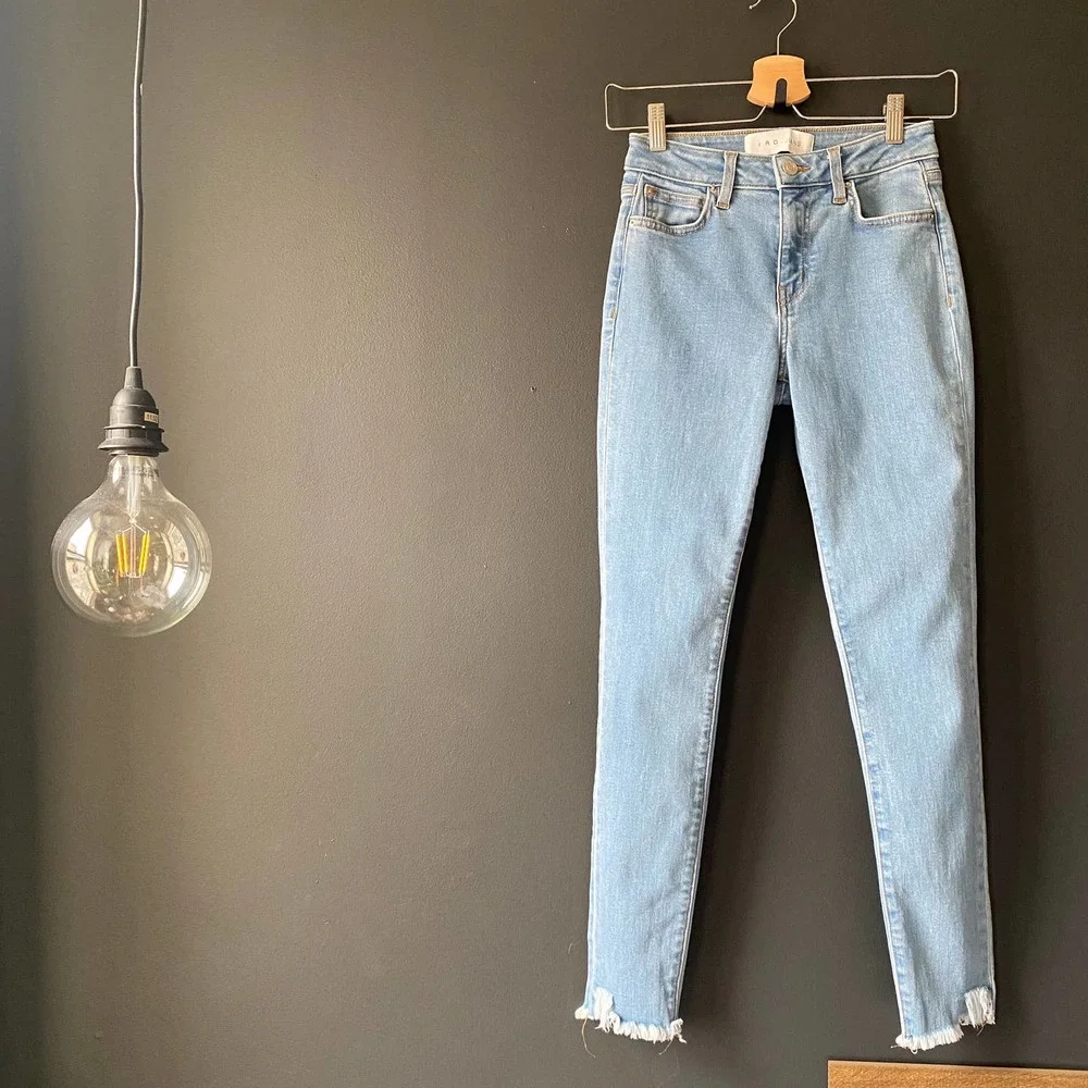IRO Jeans Light Wash Raw Hem High Rise Skinny Sz 25